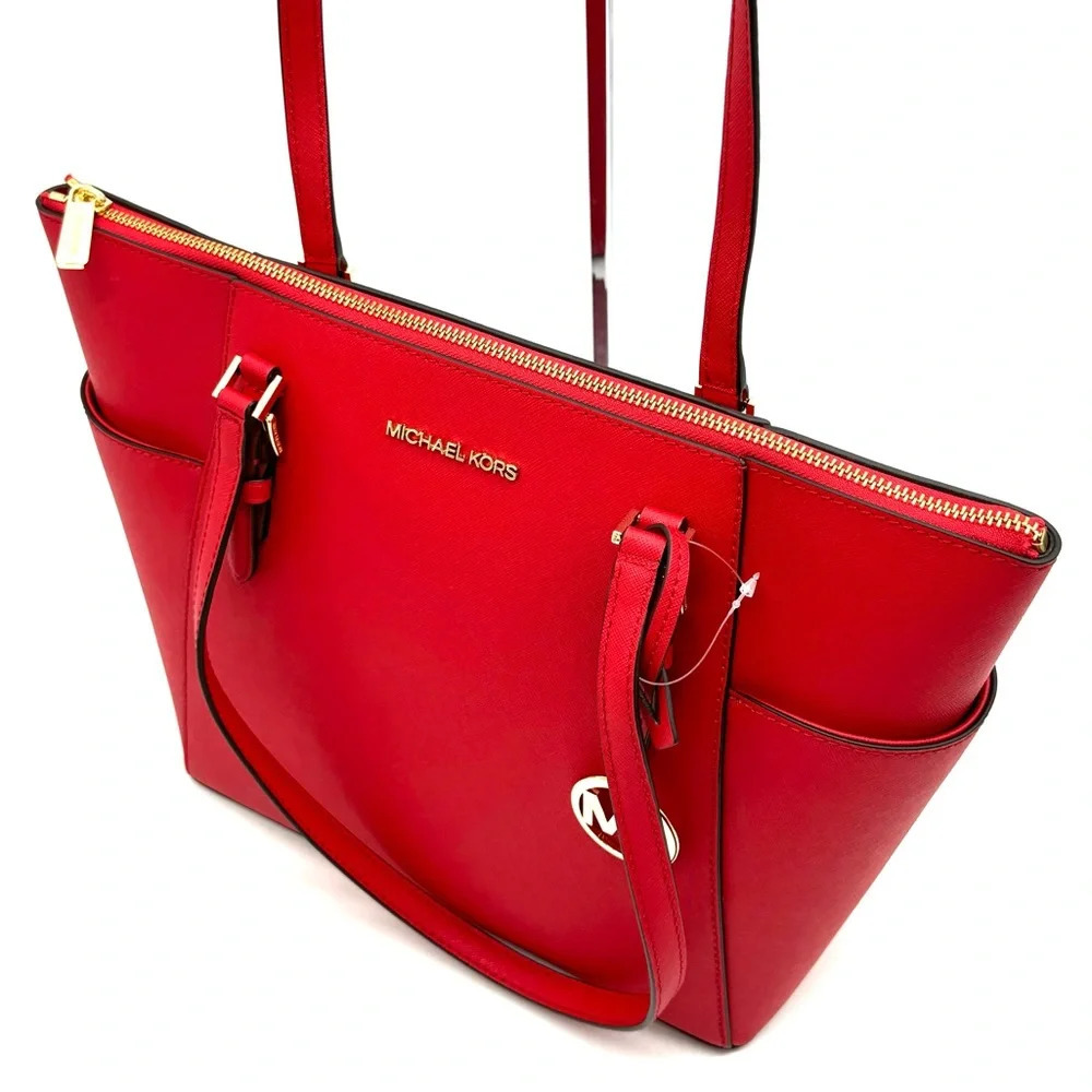 Michael Kors Large Charlotte TZ Tote Bag Bright Red - Picture 7 of 10